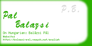 pal balazsi business card